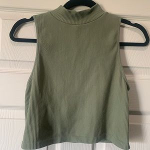Green zara basic halter top